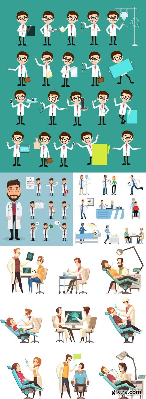 Vectors - Doctors and nurses 11