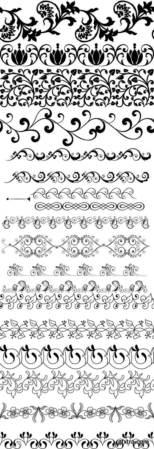 Vectors - Seamless Floral Borders 53