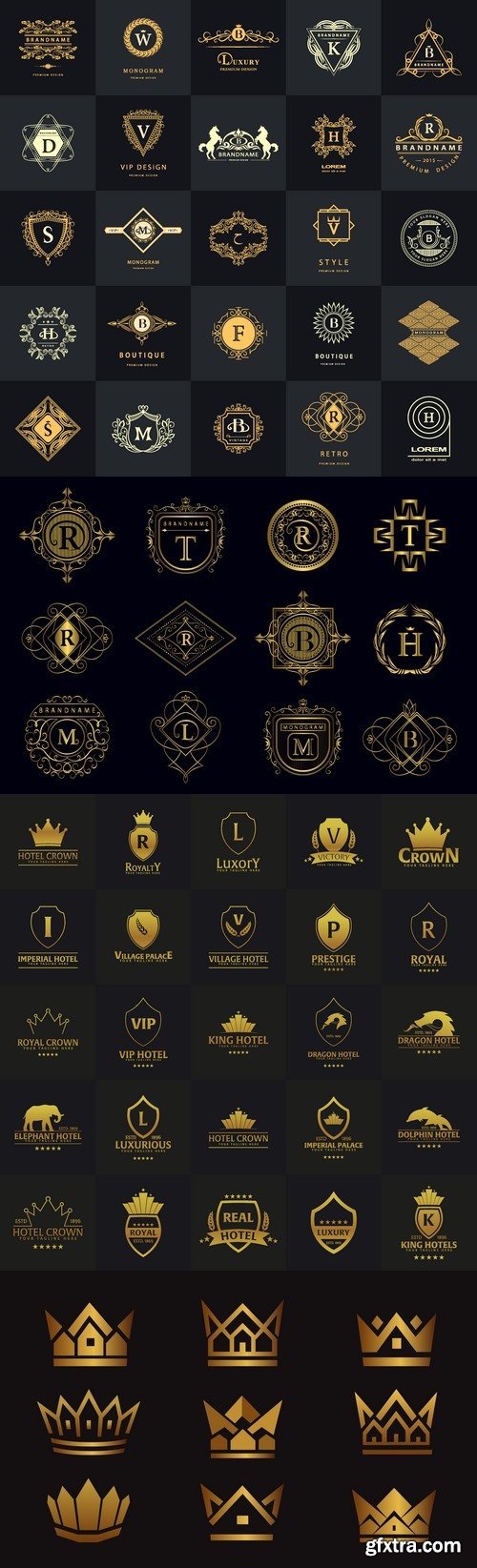 Vectors - Golden Decorative Logotypes 8