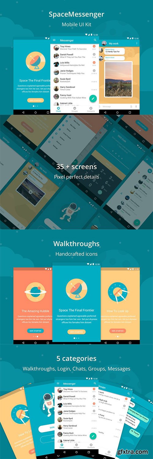 SpaceMessenger Mobile UI Kit - CM 928725