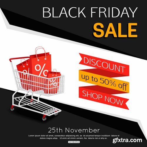 Valentine\'s Day flyer banner Black Friday discount sale vector image 25 EPS