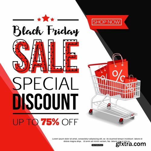 Valentine\'s Day flyer banner Black Friday discount sale vector image 25 EPS