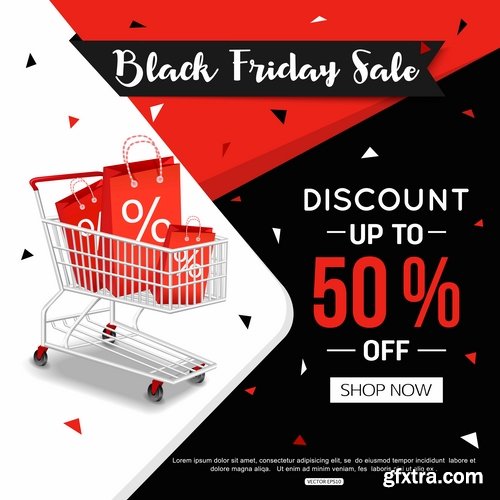 Valentine\'s Day flyer banner Black Friday discount sale vector image 25 EPS