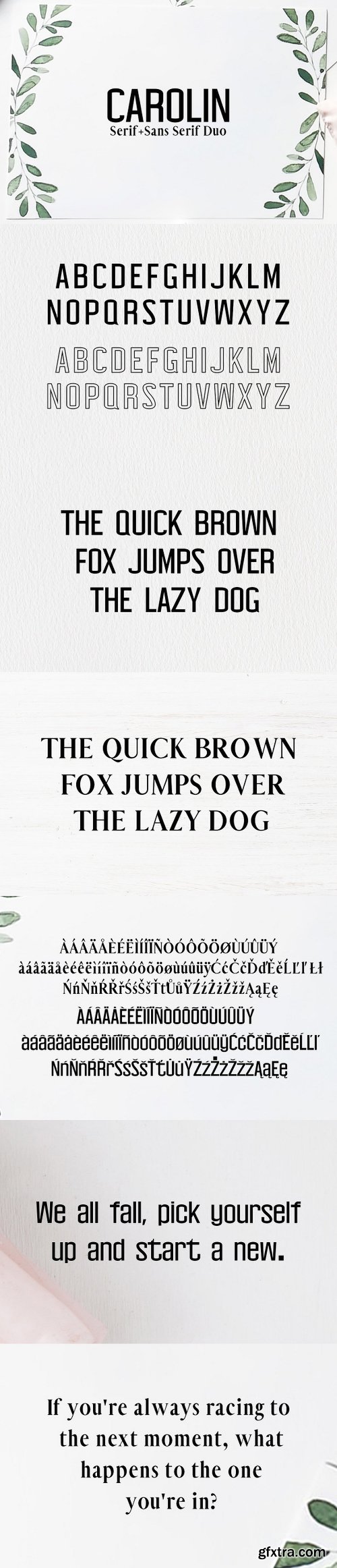 CreativeMarket Carolin Duo 5 Font Family Pack 2176255