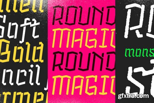 Alquitran Stencil Font Family - 8 Fonts