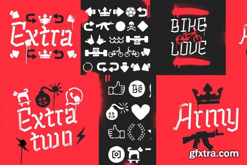 Alquitran Stencil Font Family - 8 Fonts