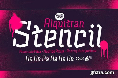 Alquitran Stencil Font Family - 8 Fonts