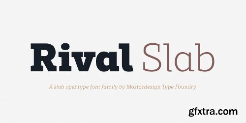 Rival Slab  Font Family - 16 Fonts