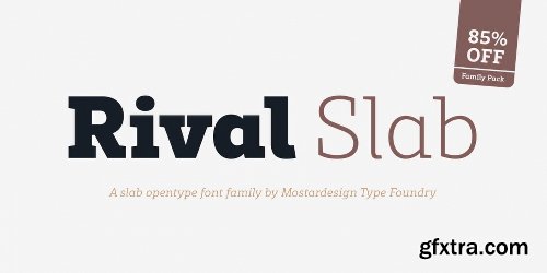 Rival Slab  Font Family - 16 Fonts