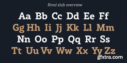 Rival Slab  Font Family - 16 Fonts