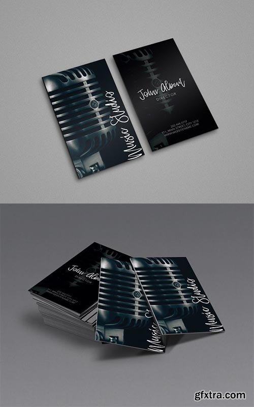 CreativeMarket - Music studio singer business card 2196933