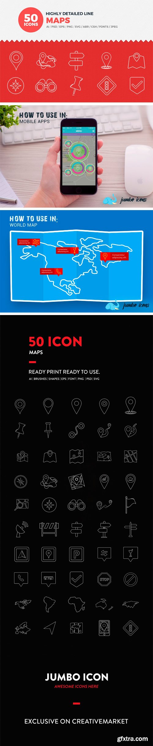 CM - JI-Line Map Icons Set 2147849