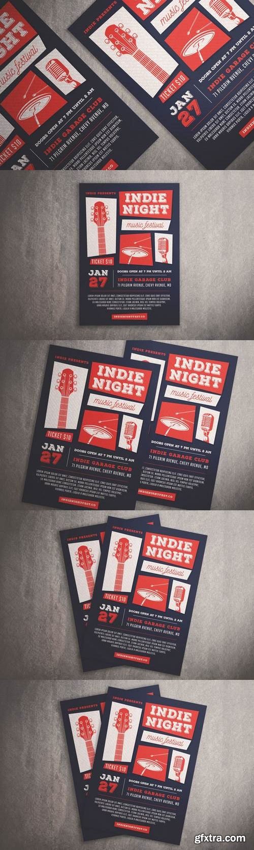 Indie Night Music Festival Flyer