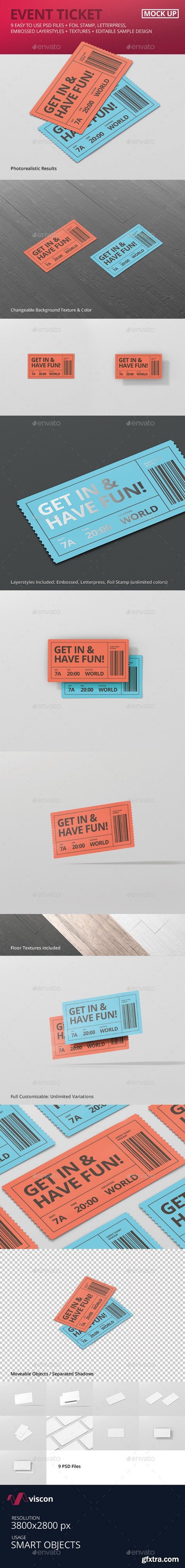 Graphicriver - Event Ticket Mockup 21208226