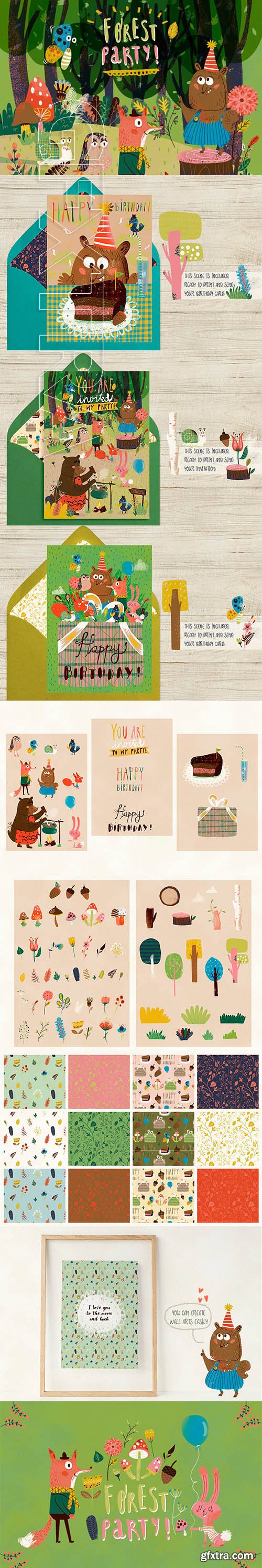 CreativeMarket - Forest Party Kit 2195515