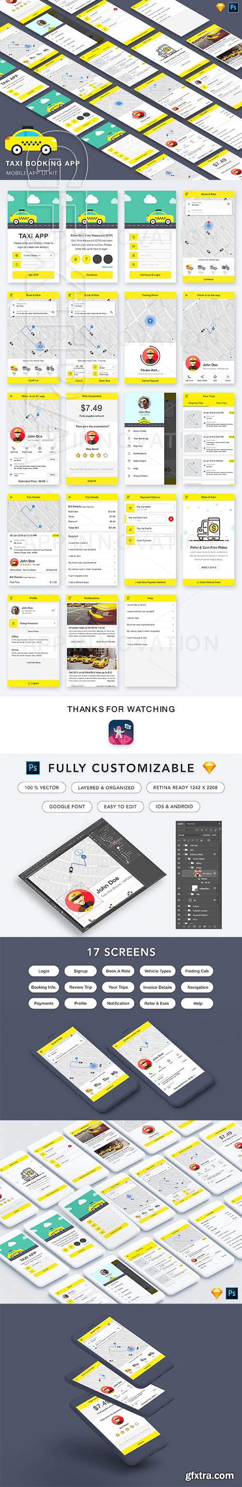 CreativeMarket - Taxi Booking App UI Kit 2195772