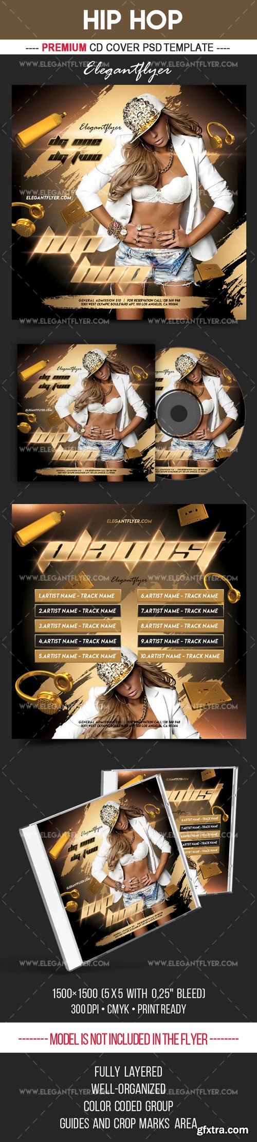 Hip Hop – Premium CD Cover PSD Template