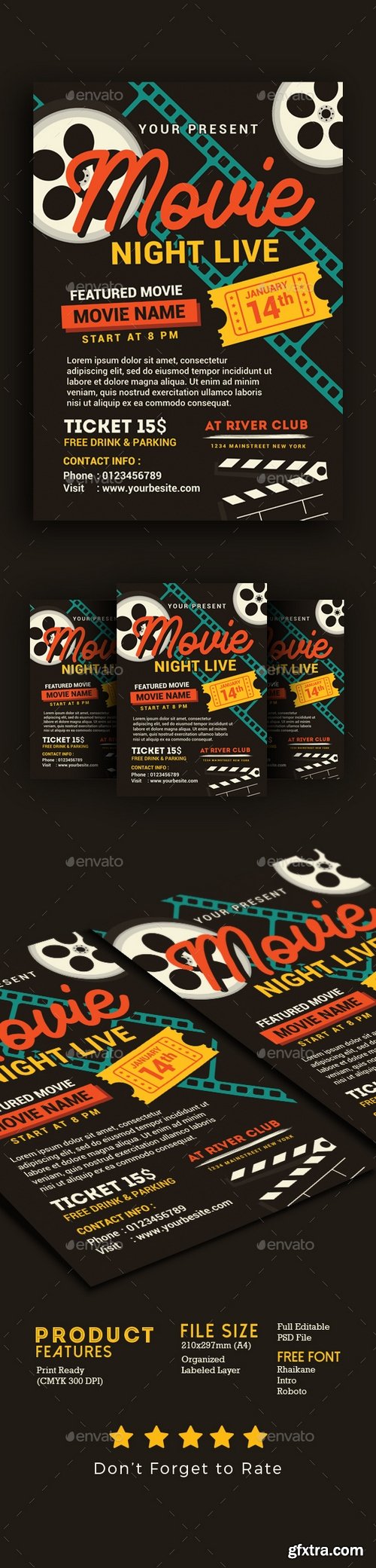 Graphicriver - Movie Night/Movie Time Flyer 21210149