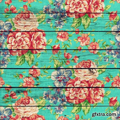 CM - Wood floral paper, mint floral wood 2184024