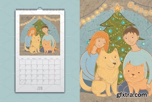 CM - Wall calendar 2018. Year of dog! 2175550