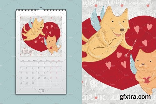 CM - Wall calendar 2018. Year of dog! 2175550