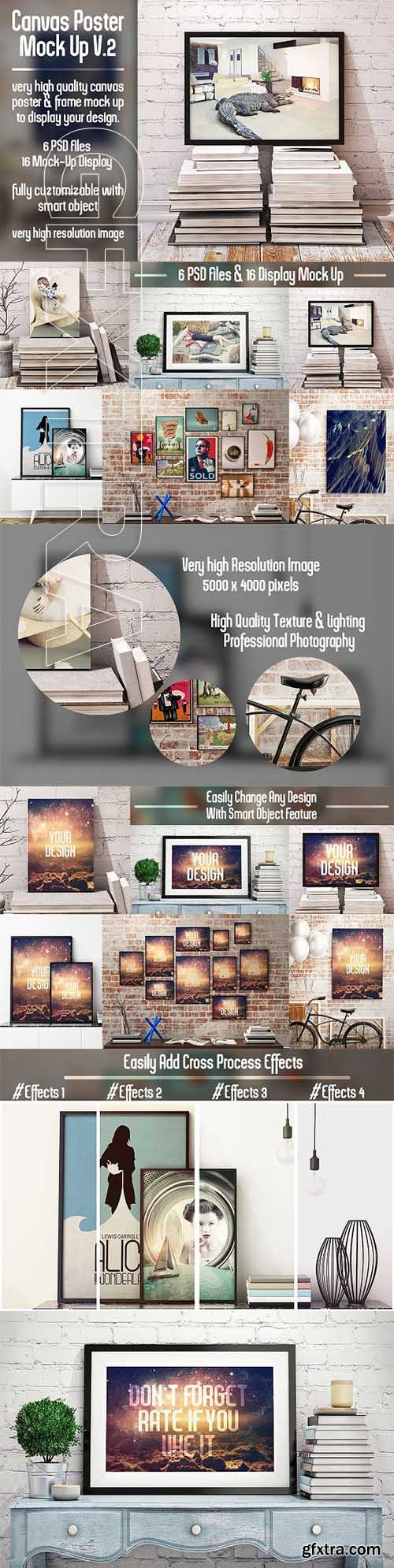 CreativeMarket - Canvas Poster Mock Up V2 1149651