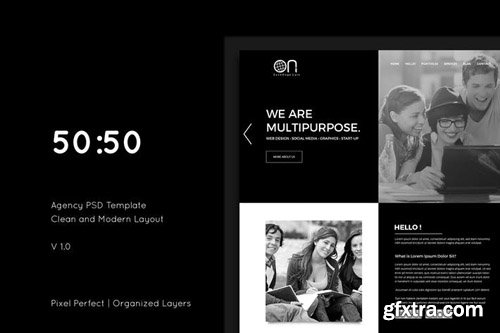 50-50 Creative Agency PSD Template