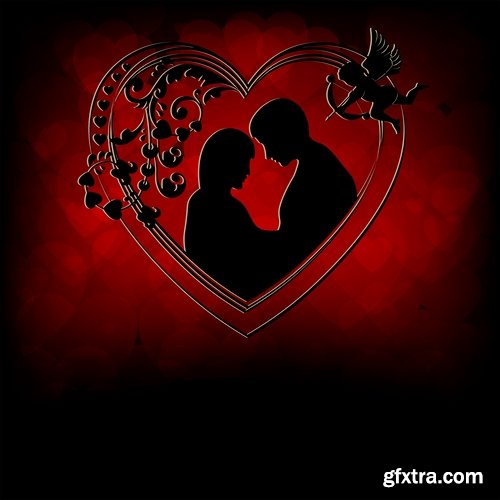 Flyer gift card Valentine\'s Day invitation card vector image 4-25 EPS