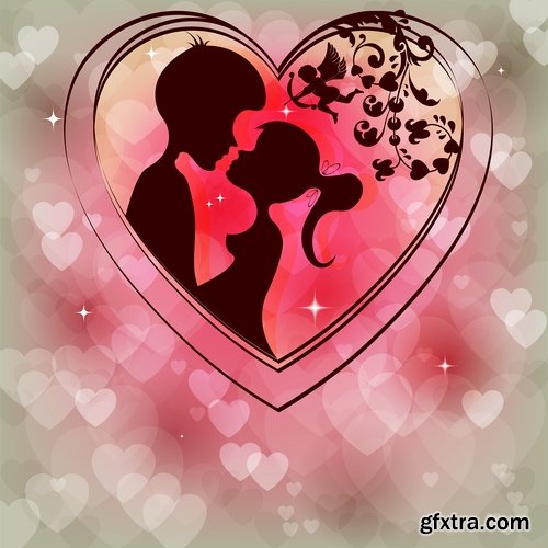 Flyer gift card Valentine\'s Day invitation card vector image 4-25 EPS