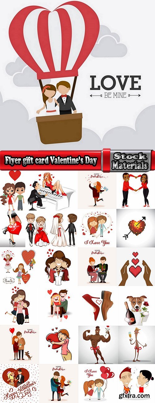 Flyer gift card Valentine\'s Day invitation card vector image 2-25 EPS