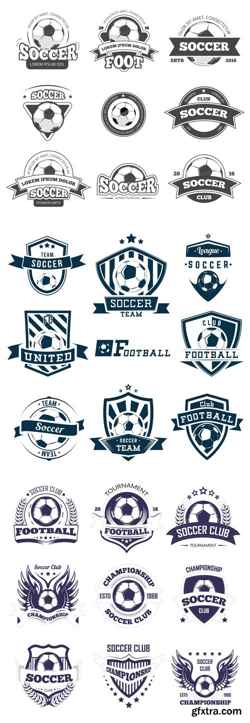 Vectors - Football Retro Labels 3