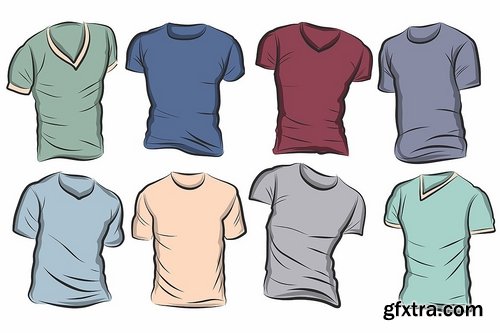 CM - 16 Hand-drawn vector tshirt template 2076527