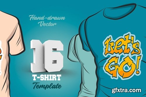 CM - 16 Hand-drawn vector tshirt template 2076527