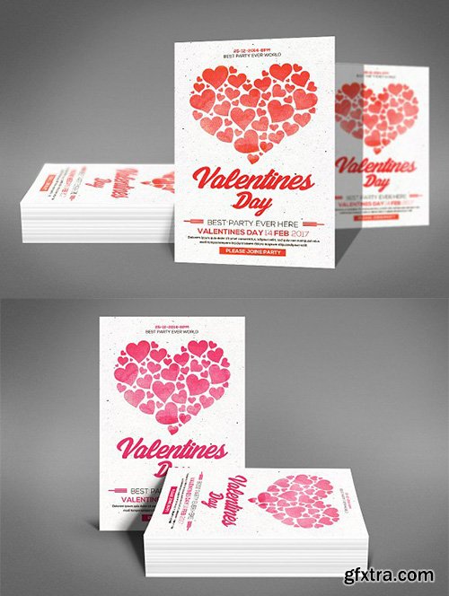 CreativeMarket - Valentines Flyer Psd 2196966