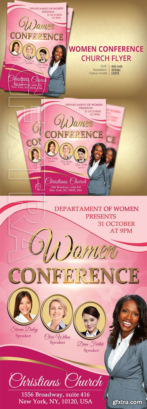 CreativeMarket - Church Women Conference Flyer 2196091