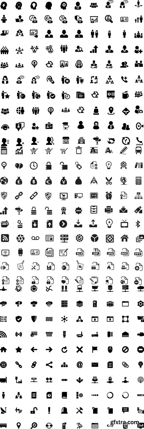 Vectors - Black Computers Icons Set 2