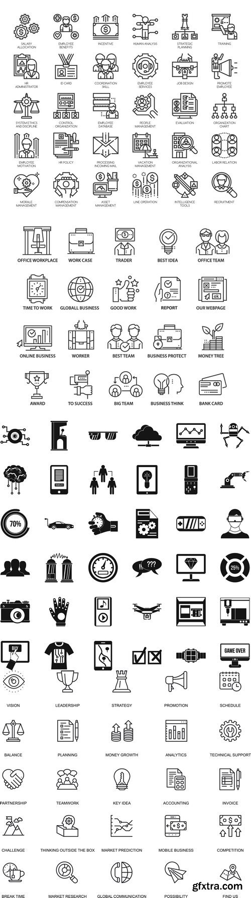 Vectors - Black Business Icons 23