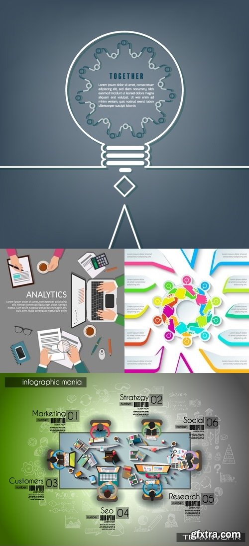 Vectors - Teamwork Backgrounds Set 28