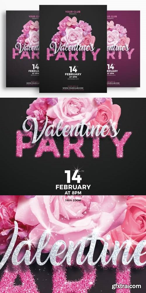 Valentine\'s Party Flyer Template