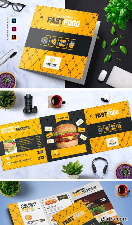 CM - Fast Food Tri-Fold Brochure Template 2133600