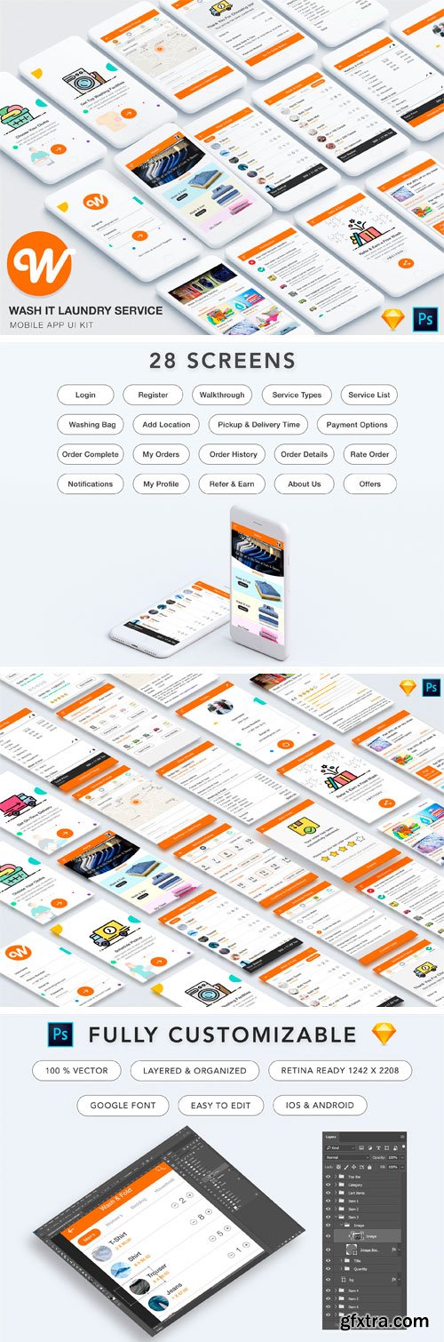 CM - Wash It Laundry Service UI Kit 2112014