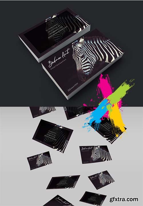 CreativeMarket - Classy Zebra art design card 2196224