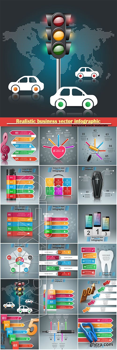 Realistic business vector infographic and marketing icon