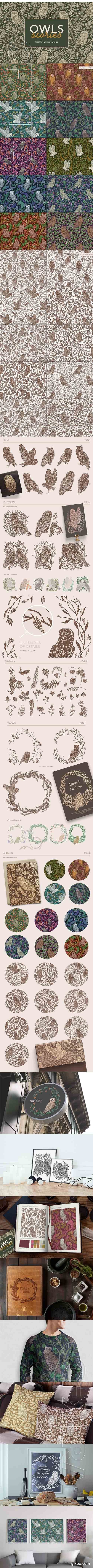CreativeMarket - Owls graphic collection 2196049