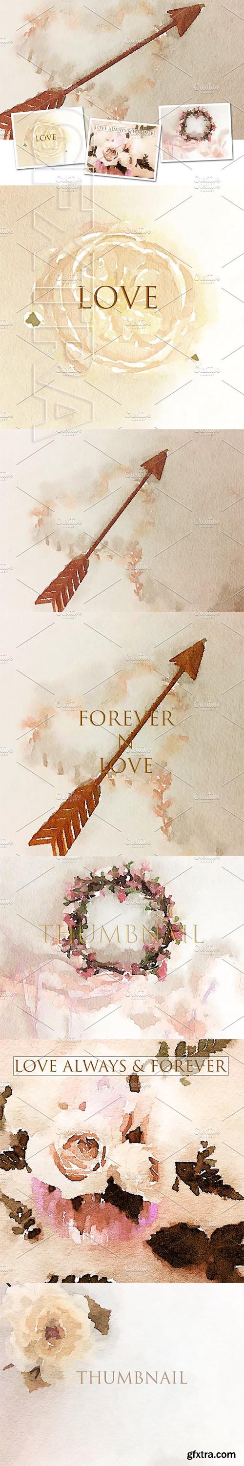 CreativeMarket - Love Always & Forever - Watercolor 2197079