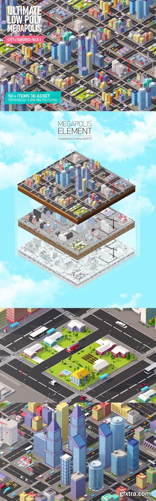 CgTrader - Ultimate Low Poly Megapolis City Pack