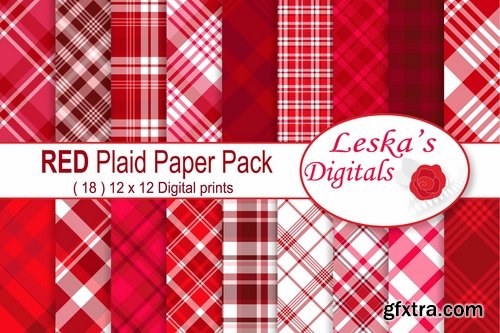 CM - Red Plaid Digital Paper 2187150