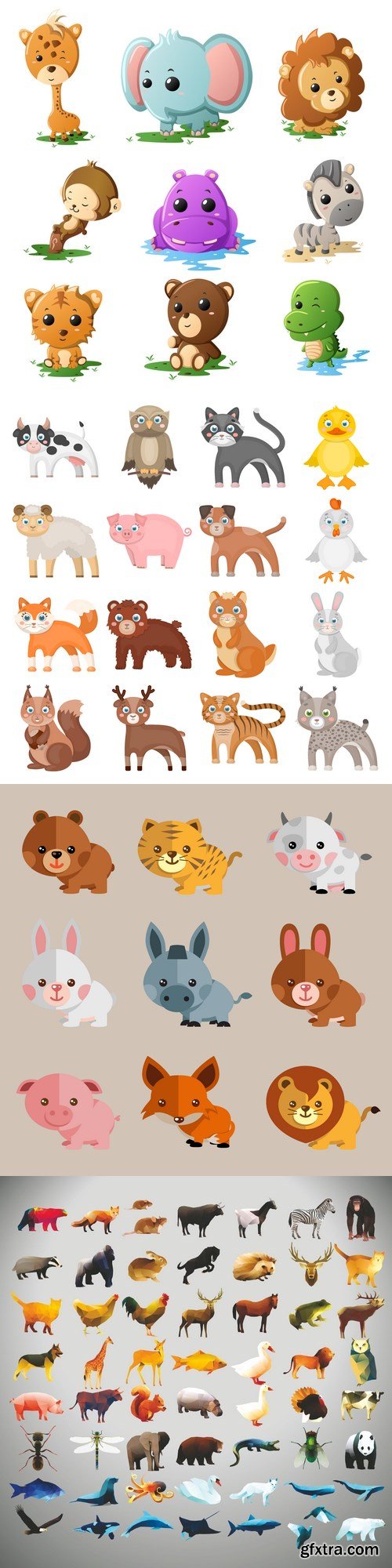 Vectors - Funny Cartoon Animals 44