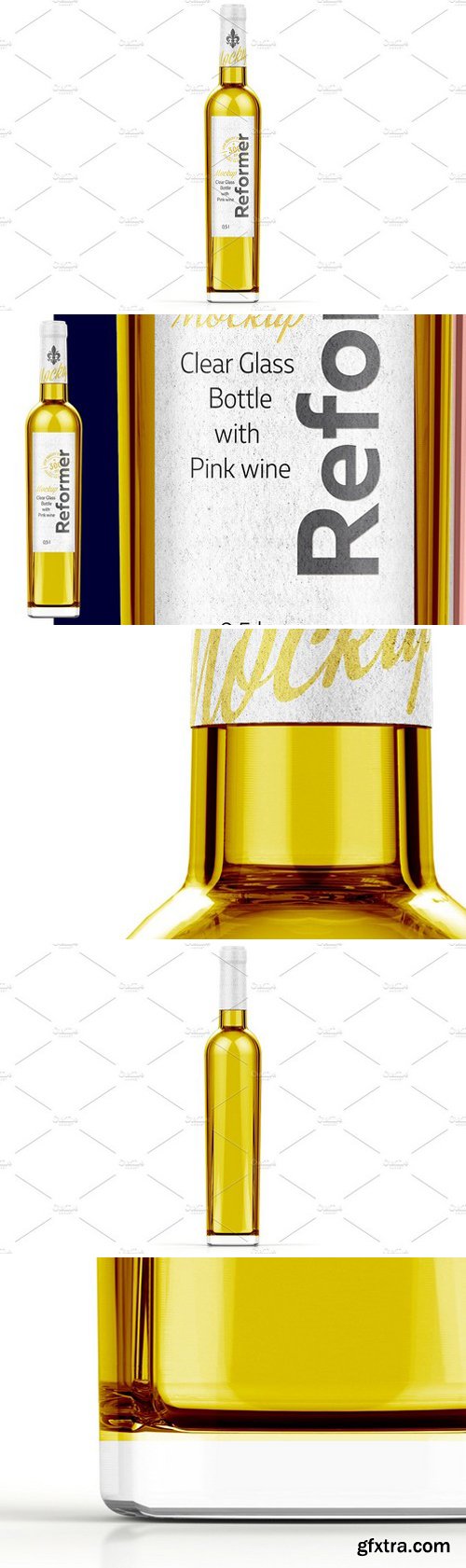 CM - Glass Bottle with White wine Mockup 2120644