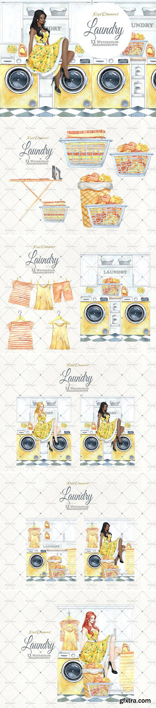 CM - Laundry Watercolor Clipart 2 2121298